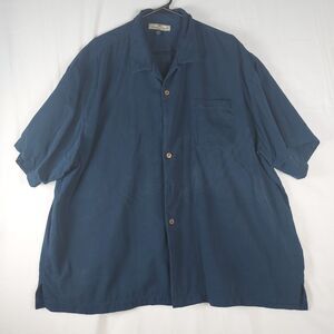 Tommy Bahama Men’s XXL 100% Silk Camp Shirt Blue Casual Summer